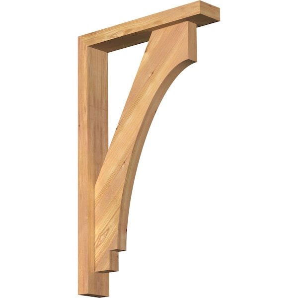 Ekena Millwork Imperial Block Smooth Bracket w/ Offset Brace, Western Red Cedar, 3 1/2"W x 18"D x 30"H BKT0402X18X30IMP05SWR - main